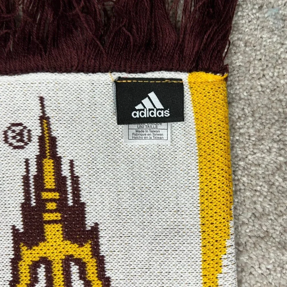 Adidas Unisex One Size Maroon Yellow Football Arizona State Sun Devils Scarf NWT